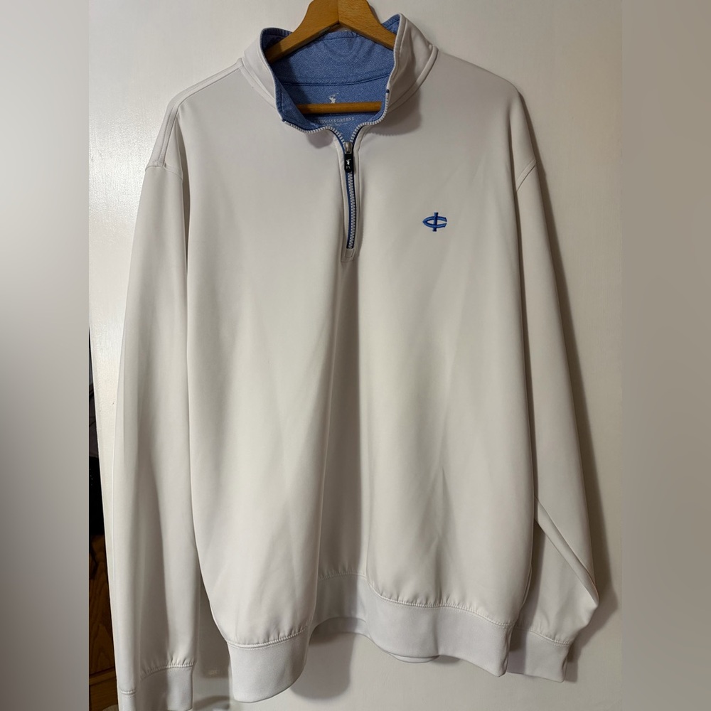 Men's White Fairway Green XXL Quarter-Zip Sweater